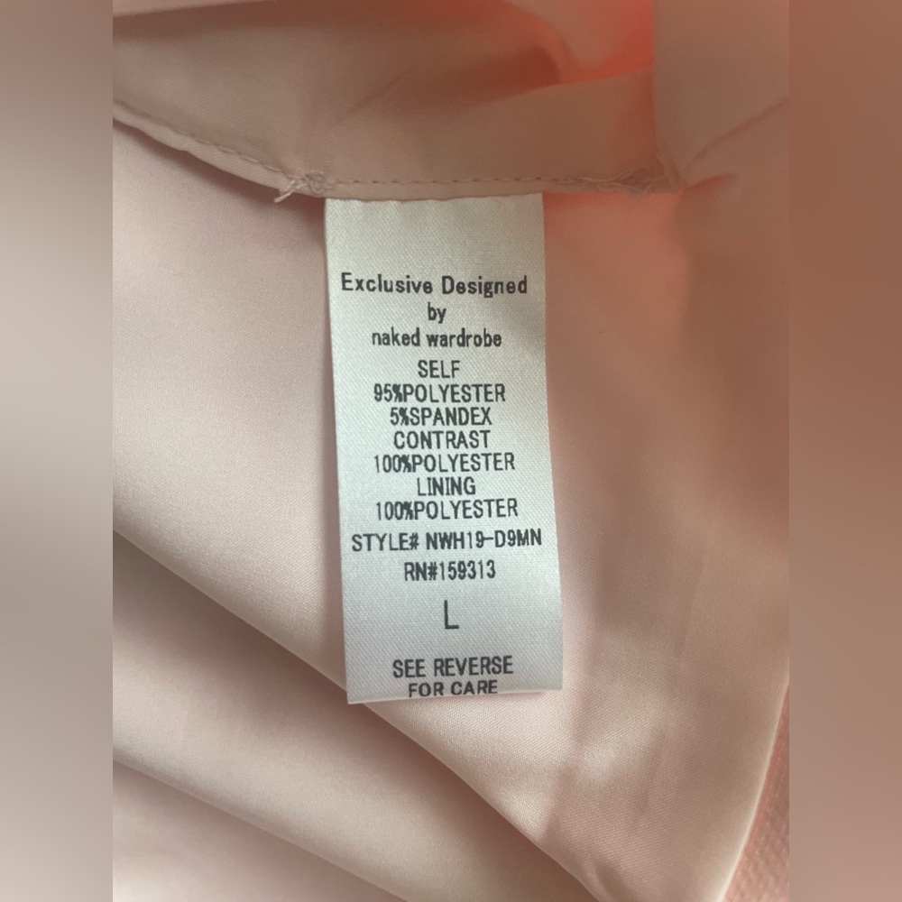New Naked Wardrobe Women Light Pink Mid Dress Size Large - Picture 10 of 11